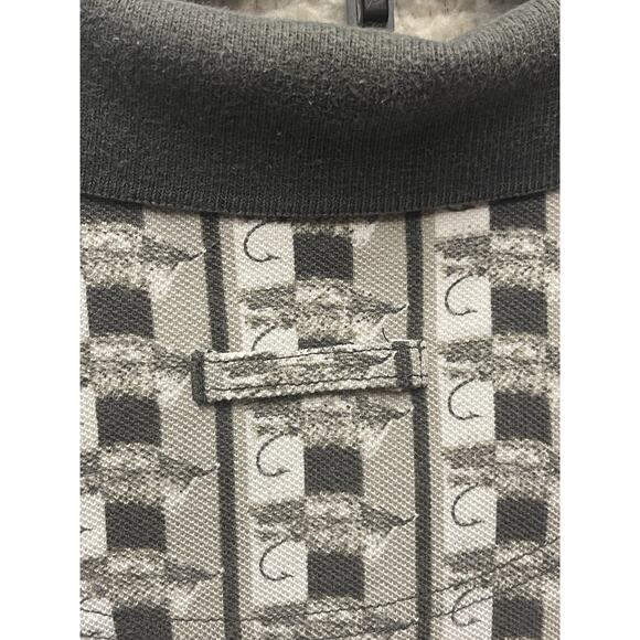 Columbia Men Polo Shirt XL Fishing Tackle Bait Allover Print Collar Grey White - Picture 9 of 11
